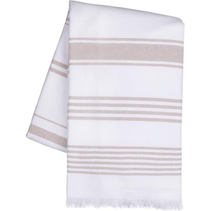 image:imageSticky Toffee Turkish Bath and Beach Towel Tan Hammam 65 x 35 in Soft Absorbent Cotton with Terry Backing