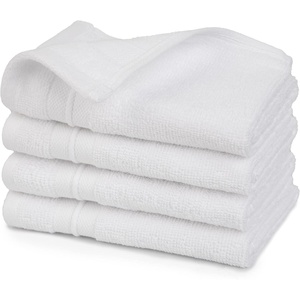 image:imageSticky Toffee Washcloths Set of 4  13x13 in White 100 Terry Cotton Soft and Absorbent OekoTex Cloths for Body and Face Washing