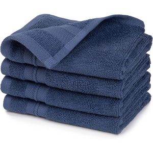 image:imageWashcloths Set 100 Cotton Blue OekoTex Terry Cotton Soft and Absorbent Wash Cloths for Your Body Face Towel for Washing Face Set of Four 13 in x 13 in