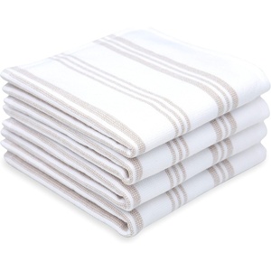 image:imageWashcloths Set 100 Cotton Soft and Absorbent Terry Towels Modern Stripe Reusable Fingertip Towels Quick Drying 13 in x 13 in 4 Pack Tan