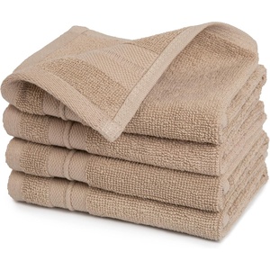 image:imageWashcloths Set 100 Cotton Tan OekoTex Terry Cotton Soft and Absorbent Wash Cloths for Your Body Face Towel for Washing Face Set of Four 13 in x 13 in