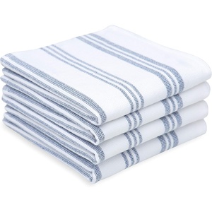 image:imageWashcloths Set 100 Cotton White Soft and Absorbent Terry Towels Modern Stripe Reusable Fingertip Towels Quick Drying 13 in x 13 in 4 Pack Navy Blue