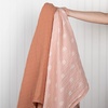 image:imageSticky Toffee Muslin Swaddle Baby Blanket Blush Pink Rainbows 47 x 47 in Soft Breathable OekoTex Cotton Newborn Wrap and Receiving Blanket
