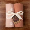 image:imageSticky Toffee Muslin Swaddle Baby Blanket Blush Pink Rainbows 47 x 47 in Soft Breathable OekoTex Cotton Newborn Wrap and Receiving Blanket