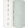 image:imageSticky Toffee Muslin Swaddle Baby Blanket Mint Green and Cream Dots 47 x 47 in Soft Breathable OekoTex Cotton Newborn Wrap and Receiving Blanket