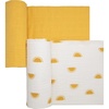 image:imageSticky Toffee Muslin Swaddle Baby Blanket Yellow Suns 47 x 47 in Soft Breathable OekoTex Cotton Newborn Wrap and Receiving Blanket