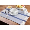 image:imagePlacemats Set of 4 Woven Cloth Placemat Set 14x19 in Blue Boho Place Mats for Kitchen or Dining Table Washable Cotton Table Mats