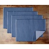 image:imagePlacemats Set of 4 Woven Cloth Placemat Set 14x19 in Blue Large Ribbed Place Mats for Kitchen or Dining Table Washable Cotton Table Mats