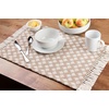 image:imagePlacemats Set of 4 Woven Cloth Placemat Set 14x19 in Tan Boho Place Mats for Kitchen or Dining Table Washable Cotton Table Mats