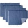 image:imagePlacemats Set of 4 Woven Cloth Placemat Set 14x19 in Blue Large Ribbed Place Mats for Kitchen or Dining Table Washable Cotton Table Mats