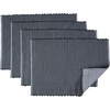 image:imagePlacemats Set of 4 Woven Cloth Placemat Set 14x19 in Gray Large Ribbed Place Mats for Kitchen or Dining Table Washable Cotton Table Mats