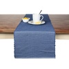 image:imageTable Runner Cotton Farmhouse Boho 14x72 in Table Dcor for Kitchen or Dining Blue Cloth Woven Ribbed Table Runners