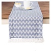 image:imageTable Runner Cotton Farmhouse Boho 14x72 in Table Dcor for Kitchen or Dining Blue Cloth Woven Table Runners