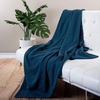 image:imageCotton Throw Blanket for Couch 60x50 in Woven Warm and Soft Lightweight Blue Throw Herringbone Weave Boho Farmhouse