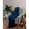image:imageCotton Throw Blanket for Couch 60x50 in Woven Warm and Soft Lightweight Blue Throw Herringbone Weave Boho Farmhouse
