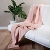 image:imageCotton Throw Blanket for Couch 60x50 in Woven Warm and Soft Lightweight Blush Pink Throw Herringbone Weave Boho Farmhouse