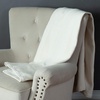 image:imageCotton Throw Blanket for Couch 60x50 in Woven Warm and Soft Lightweight Ivory Cream Throw Herringbone Weave Boho Farmhouse