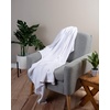image:imageCotton Throw Blanket for Couch 60x50 in Woven Warm and Soft Lightweight White Throw Herringbone Weave Boho Farmhouse