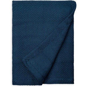 image:imageCotton Throw Blanket for Couch 60x50 in Woven Warm and Soft Lightweight Blue Throw Herringbone Weave Boho Farmhouse