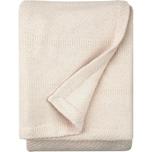 image:imageCotton Throw Blanket for Couch 60x50 in Woven Warm and Soft Lightweight Ivory Cream Throw Herringbone Weave Boho Farmhouse