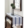 image:imageTable Runner Cotton Farmhouse Boho 14x72 in Table Dcor for Kitchen or Dining Blue Cloth Woven Striped Table Runners