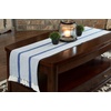 image:imageTable Runner Cotton Farmhouse Boho 14x72 in Table Dcor for Kitchen or Dining Blue Cloth Woven Striped Table Runners