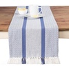 image:imageTable Runner Cotton Farmhouse Boho 14x72 in Table Dcor for Kitchen or Dining Blue Cloth Woven Striped Table Runners